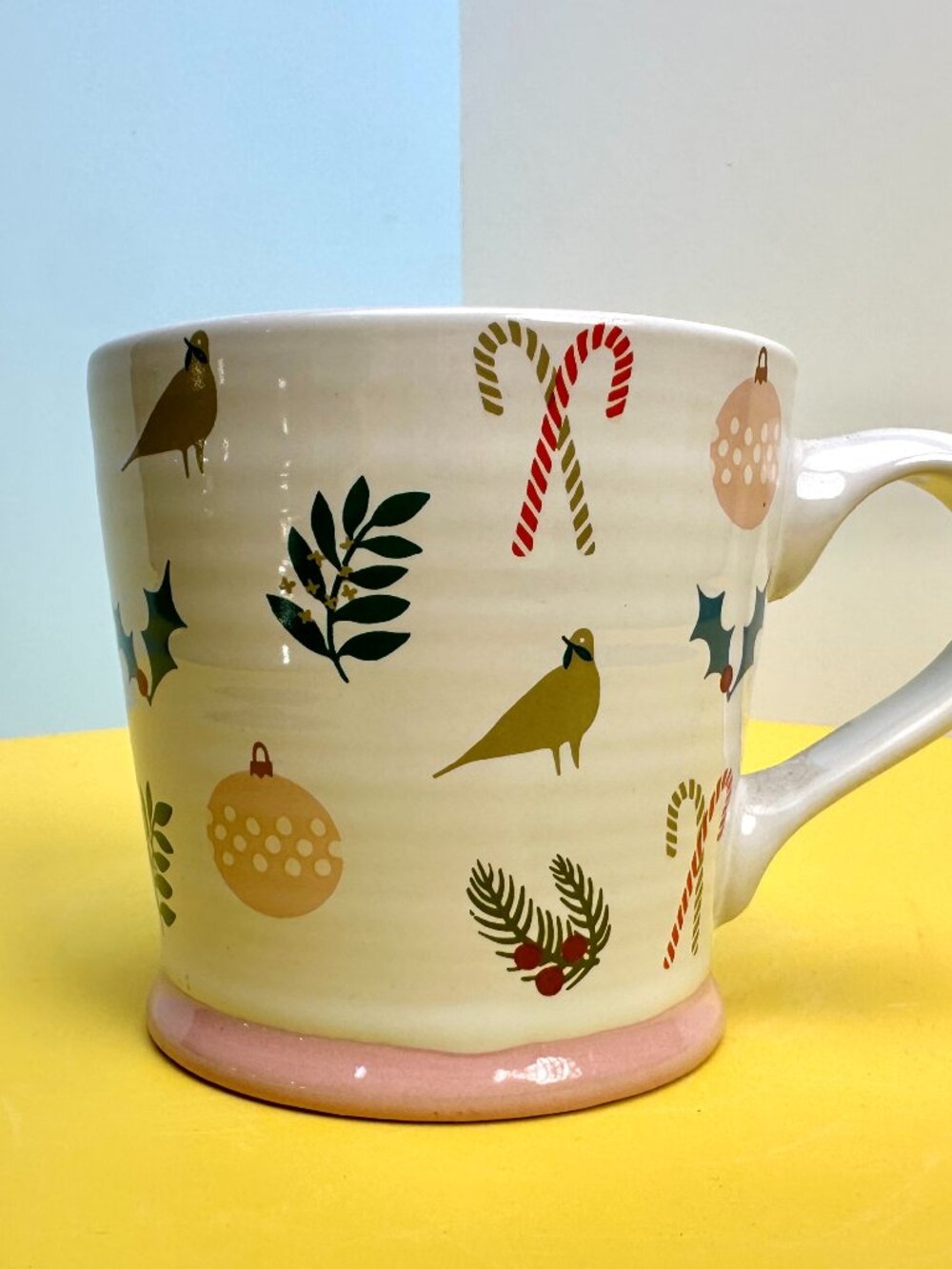 Christmas Botanical Candy Cane Mug Cream – Brand New